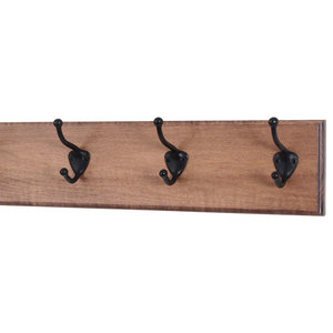 Live Edge Coat Rack 4 Hooks Rustic Hickory Wood Amish Made 48 L Rustic Wall Hooks By Rustic Red Door Company Houzz