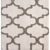 Cotton Dual Color Geometric Pattern Bath Rug, White, 50"x30"