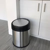 iTouchless 8 Gallon Round Sensor Trash Can, Stainless Steel, Home or Office, 8 G