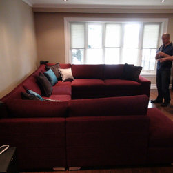 Custom Sectional Sof - Designer Fabric Red - Sofas