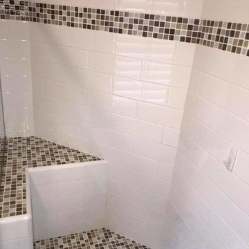 Mosaic Back Splash Glass Tile Bathroom