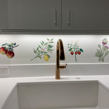 Botanical Backsplash in Kitchen