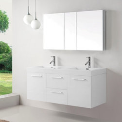 54 inch Double Sink White Bathroom Vanity - Bathroom Vanities And Sink Consoles