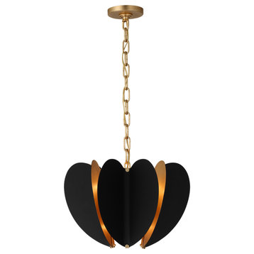 Danes Small Chandelier in Matte Black and Gild