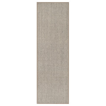 Safavieh Natural Fiber Collection NF151 Rug, Natural/Taupe, 2'6" X 8'