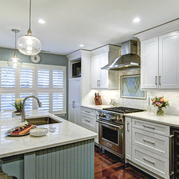 Daltile white marble backsplash