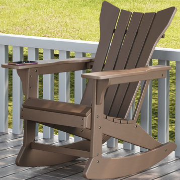 Outdoor Adirondack Rocking Chair, Brown