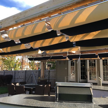 Infinity Canopy Linen and Marine Blue Sunbrella Canopy