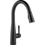 Delta - Delta Essa Single Handle Pull-Down Kitchen Faucet, Matte Black, 9113-BL-DST - Delta MagnaTite Docking uses a powerful integrated magnet to pull your faucet spray wand precisely into place and hold it there so it stays docked when not in use. Delta faucets with DIAMOND Seal Technology perform like new for life with a patented design which reduces leak points, is less hassle to install and lasts twice as long as the industry standard*. Kitchen faucets with Touch-Clean  Spray Holes  allow you to easily wipe away calcium and lime build-up with the touch of a finger. You can install with confidence, knowing that Delta faucets are backed by our Lifetime Limited Warranty.  *Industry standard is based on ASME A112.18.1 of 500,000 cycles.