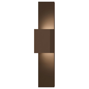 Sonneman Flat Box 1 Light Up/Down LED Panel Wall Sconce, Bronze