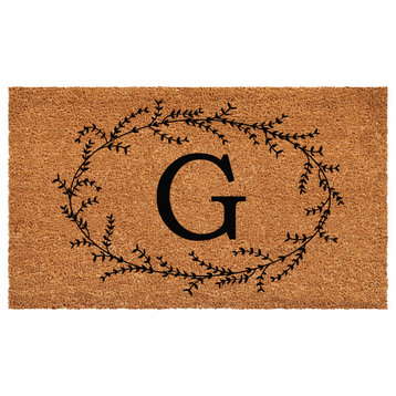 Calloway Mills Rustic Leaf Vine Monogrammed Doormat, 36"x72", Letter G