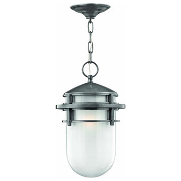 1 Light Large Outdoor Hanging Lantern in Modern-Coastal Style - 9 Inches Wide