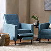 GDF Studio Macedonia Mid-Century Modern Button Tufted Fabric Recliner, Muted Blue Fabric