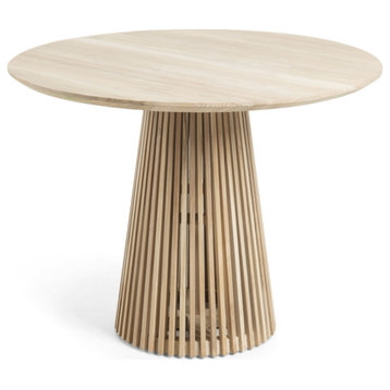 Round Teak Wood Pedestal Dining Table L | La Forma Jeanette