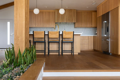 Mid-century modern kitchen photo in San Diego