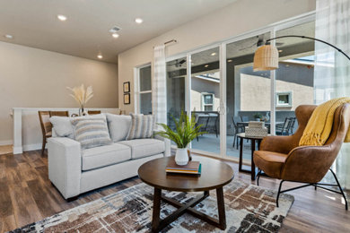 Example of a transitional family room design in Other