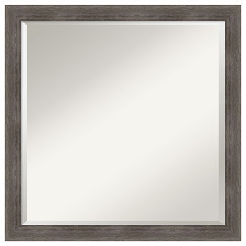 Pinstripe Lead Grey Beveled Wood Wall Mirror 22.5 x 22.5 in.