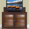 Hamilton Glass Door Espresso Tv Lift Cabinet