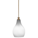 Toltec Lighting - Carina 1-Light Stem Hung Pendant, New Age Brass/Opal Frosted - Enhance your space with the Carina 1-Light Stem Hung Pendant. Installation is a breeze - simply connect it to a 120 volt power supply and enjoy. Achieve the perfect ambiance with its dimmable lighting feature (dimmer not included). This Stem Hung Pendant is energy-efficient and LED-compatible, providing you with long-lasting illumination. It offers versatile lighting options, as it is compatible with standard medium base bulbs. The Stem Hung Pendant's streamlined design, along with its durable glass shade, ensures even and delightful diffusion of light. Choose from multiple size, finish, and color variations to find the perfect match for your decor.