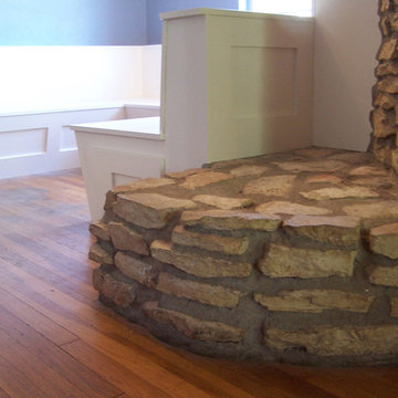 Dining Booth integration with fireplace