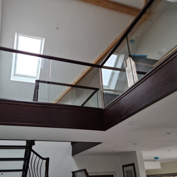 New Staircase | Stained Oak, Glass & Forged Steel | Anglesey