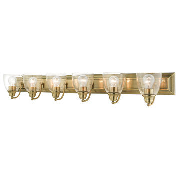 Antique Brass Transitional, Colonial, Vanity Sconce