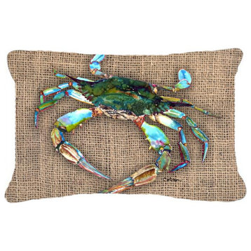 Carolines Treasures  Crab Indoor & Outdoor Fabric Decorative Pillow