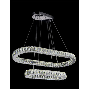 CWI LIGHTING 5628P34ST-2O LED Chandelier with Chrome finish
