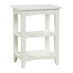Alaterre Furniture - Shaker Cottage 2 Shelf End Table, Ivory - Side Tables And End Tables