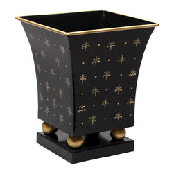 Gold Leaf & Dot Square Cachepots - Outdoor Pots And Planters