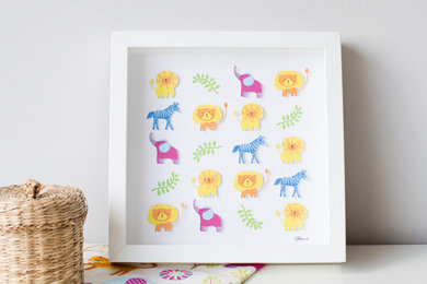 African animals to match curtains in nursery