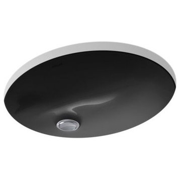 Kohler Caxton 15" X 12" Under-Mount Bathroom Sink w/ Clamp Assembly, Black