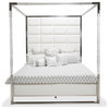 Emma Mason Signature Gracelane Queen Metal Canopy Bed in Glossy White