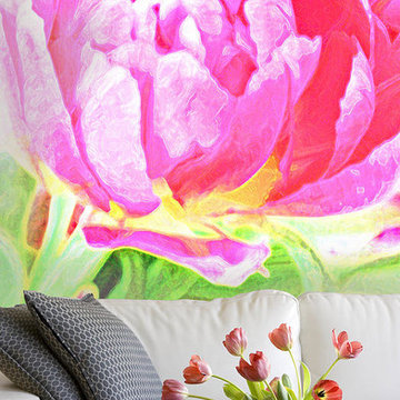 "PINK FLUFFY TULIP" WALL MURAL