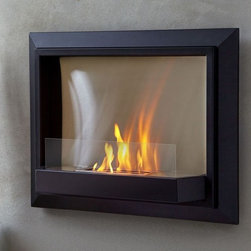 Real Flame Black Envision Wall Ventless Fireplace - Indoor Fireplaces