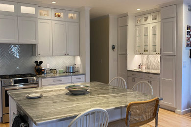 Inspiration for a transitional kitchen remodel in Boston