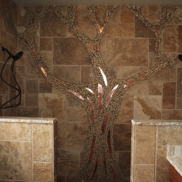 Mosaic Tree in Shower
