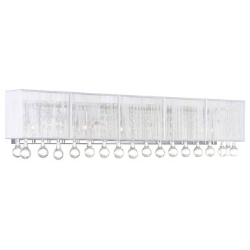 Water Drop 5 Light Vanity Light With Chrome Finish