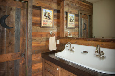 Bathroom - rustic bathroom idea in Denver