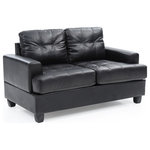 Glory Furniture - Rowley Love Seat, Black Pu - Tufted Seat, Pocket Coil Springs and Compact Design Make this A Perfect Seating System for any Room. Perfect For Small Apartments, Dorms and RVs. Available in a choice of colors and fabrics. Choose From Sofas, Loveseats, Chairs, Ottomans and Even a Sectional! easy Assembly and Delivery