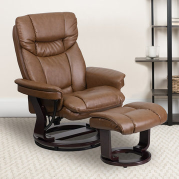 Roseto FFIF30887 LeatherSoft Faux Leather 33"W Recliner Chair - Palomino