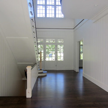 AMAGANSETT: 10" COUNTRY GRADE WHITE OAK INSTALLED, FINISHED W EBONY/ESPRESSO MIX