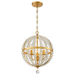 Crystorama - Roxy 3 Light Antique Gold Chandelier - Turning today's most popular home decor trends into fashionable lighting, Crystorama's Roxy Collection features an innovative fusion of solid chunky glass beads placed into a sophisticated, hand painted orb. Both modern and clean, this fashionable fixture is a beauty from all angles. Truly eye-catching and versatile, its simple elegance allows it to complement many design styles from contemporary to transitional.