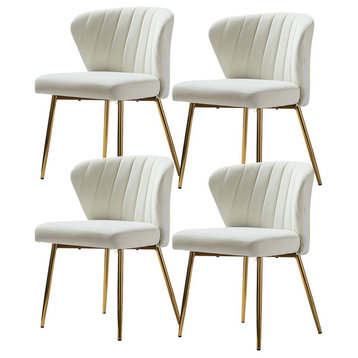 Milia Dining Chair Set of 4, Ivory