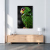 Green Parrot Cute Funny Animal Macro Photography, 11"x14", Canvas Print