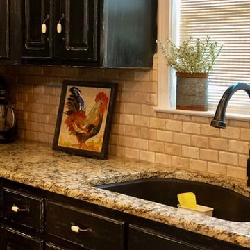 Travertine Tile Backsplash