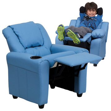 Flash Furniture Blue Kids Recliner, Blue - DG-ULT-KID-LTBLUE-GG