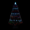 HOMCOM 4FT Tall Artificial Tree Multi-Colored Fiber Optic LED Pre-Lit Holiday