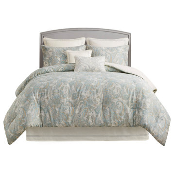 Harbor House Chelsea Sateen Paisley Comforter/Duvet Cover Set, King, Comforter S