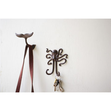 Cast Iron Whale Tail Wall Hook-rustic